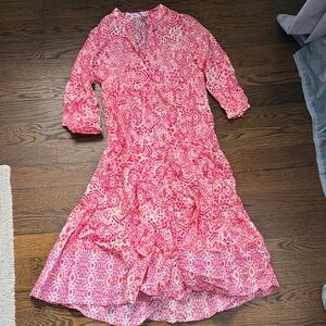 Zara Pink Geometric Long Sleeve Dress